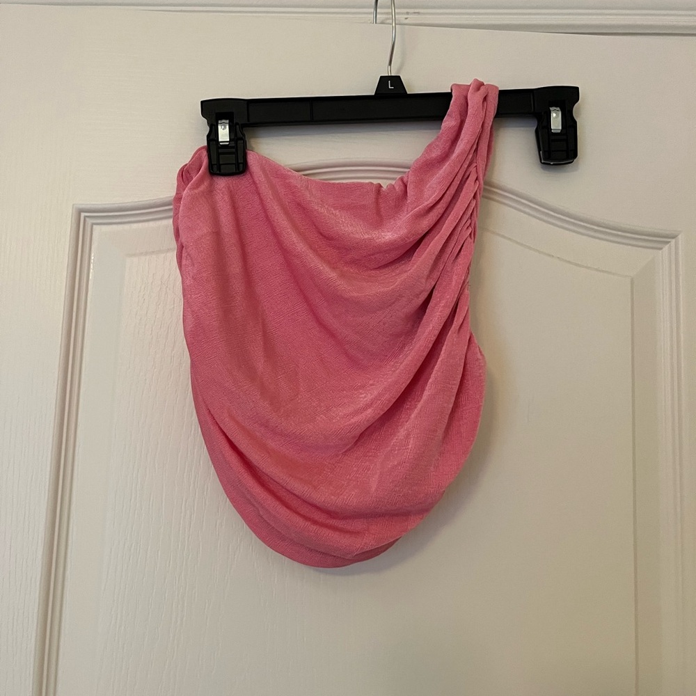 Elegant Pink Women's Asymmetrical Top
